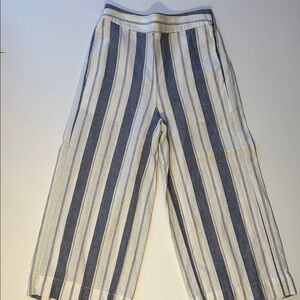 Madewell linen cropped wide leg pants